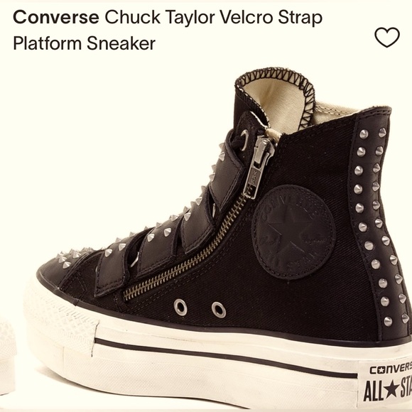 Converse Chuck Taylor Hi Studded Leather Velcro Strap
Platform Sneaker Size 7 - Picture 4 of 10